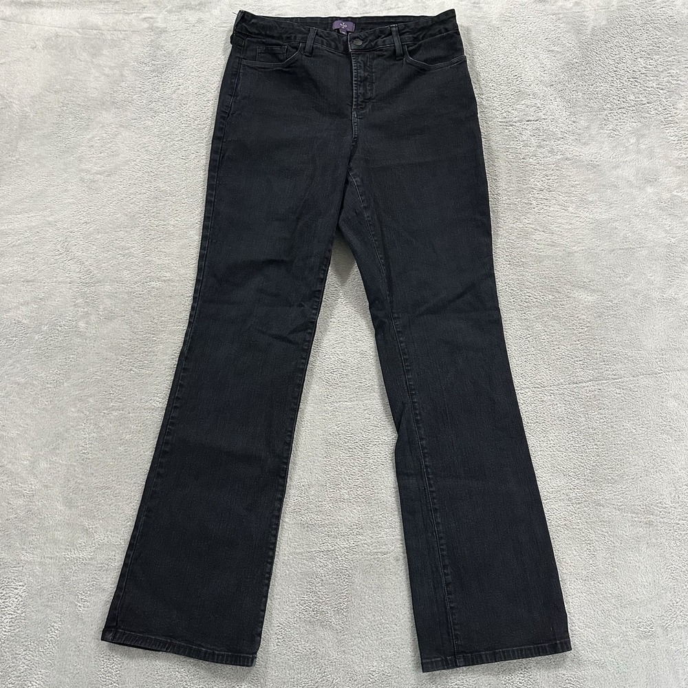 NYDJ Lift x Tuck Boot Jeans Women 12 Stretch Bootcut Western USA Casual Black